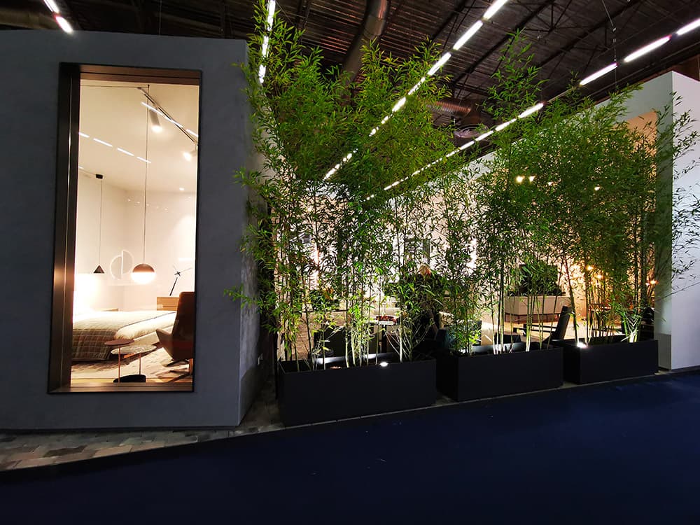 Stand Camerich sur Maison & Objet : vitrine et bambous
